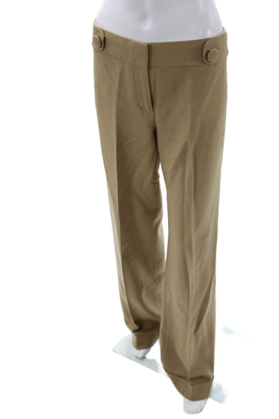 J Crew Womens Beige Wool Dress Pants Button Closure Inseam 34 Size 4