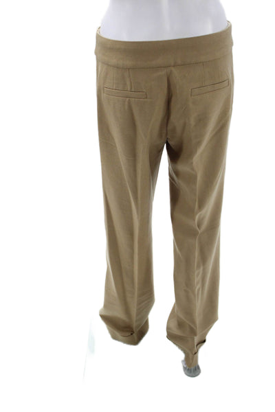 J Crew Womens Beige Wool Dress Pants Button Closure Inseam 34 Size 4