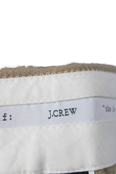 J Crew Womens Beige Wool Dress Pants Button Closure Inseam 34 Size 4