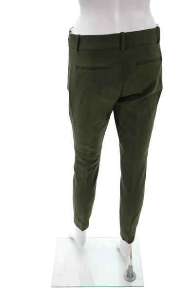 J Crew Women Ankle Pants Green 55% Wool Zip Solid Inseam 28 Size 2
