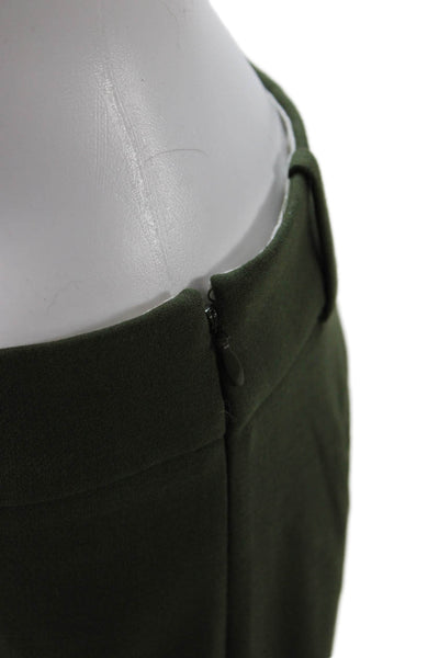J Crew Women Ankle Pants Green 55% Wool Zip Solid Inseam 28 Size 2