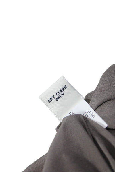 Banana Republic Womens Basic Silk Button-Up Collared Gray Long Sleeve Size 6
