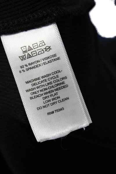 Tahari Women Basic Black Scoop Neck Rayon 3/4 Sleeve T-Shirt Size XL