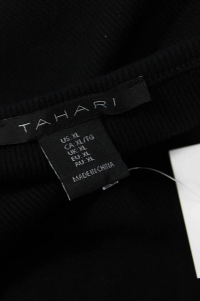 Tahari Women Basic Black Scoop Neck Rayon 3/4 Sleeve T-Shirt Size XL