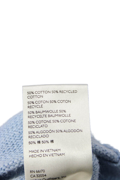 We The Free Women Pullover Cotton Crewneck Long Sleeve Sweatshirt Blue Size S