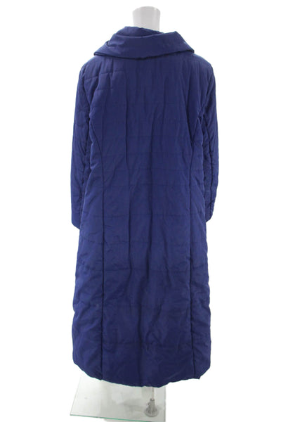 Dennis Basso Women Puffer Jacket Blue Zip Polyester Long Sleeve Size 1XP