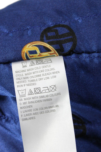 Dennis Basso Women Puffer Jacket Blue Zip Polyester Long Sleeve Size 1XP