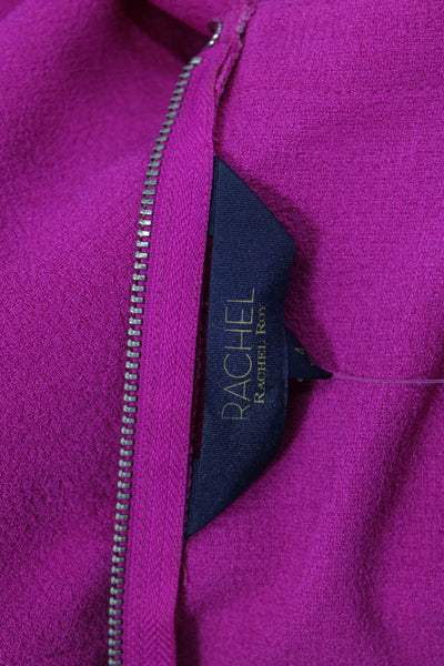 Rachel Rachel Roy Womens Pink Sleeveless Jumpsuit Round Neck Zip Poly Size 4