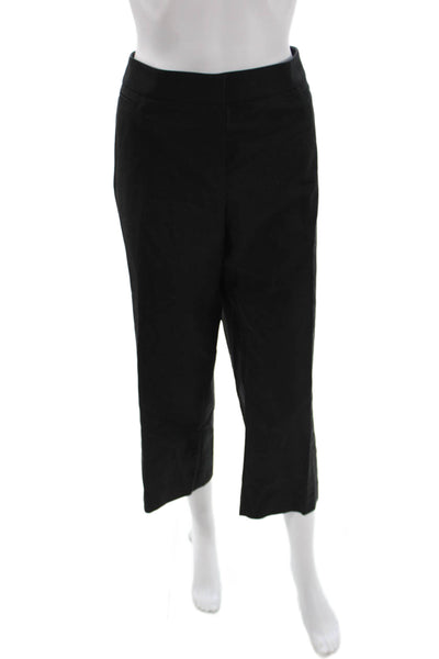 Lafayette 148 New York Women Cropped Black Cotton Pants Size 14