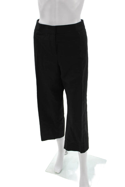 Lafayette 148 New York Women Cropped Black Cotton Pants Size 14