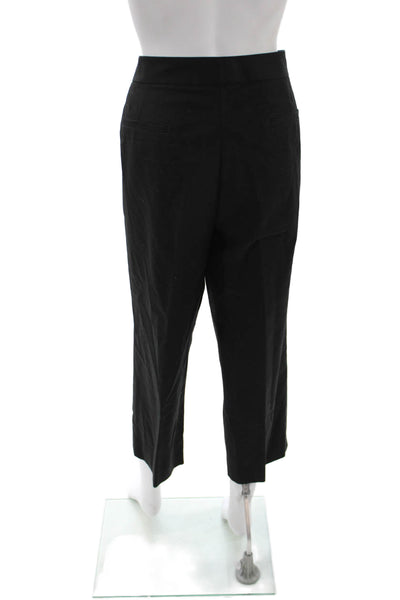 Lafayette 148 New York Women Cropped Black Cotton Pants Size 14