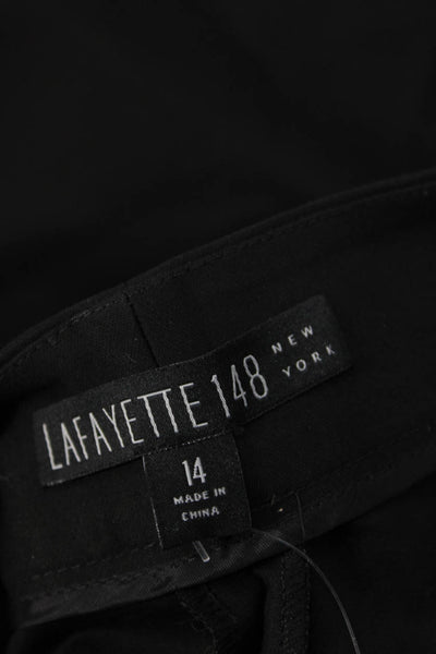 Lafayette 148 New York Women Cropped Black Cotton Pants Size 14