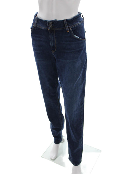 Hudson Women Skinny Jeans Blue High Rise Button Size 34