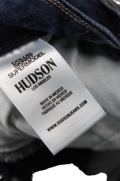 Hudson Women Skinny Jeans Blue High Rise Button Size 34