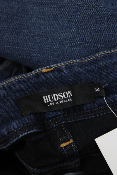 Hudson Women Skinny Jeans Blue High Rise Button Size 34