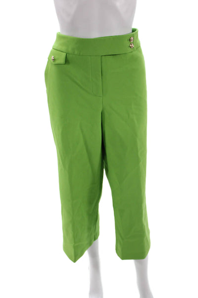 Rachel Zoe Women Cropped Green Nylon Pants Size 10