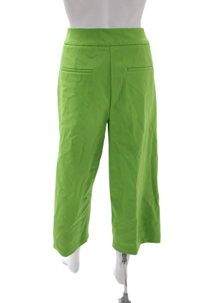 Rachel Zoe Women Cropped Green Nylon Pants Size 10