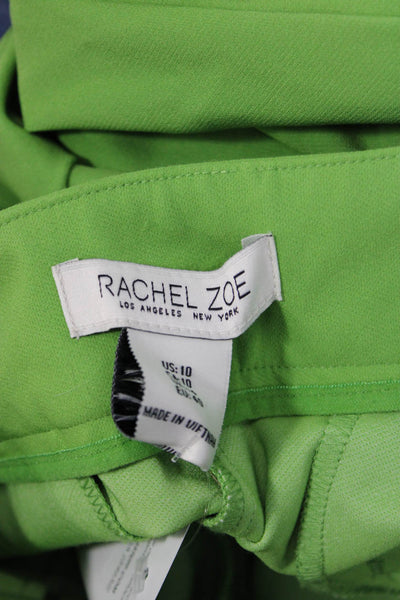Rachel Zoe Women Cropped Green Nylon Pants Size 10