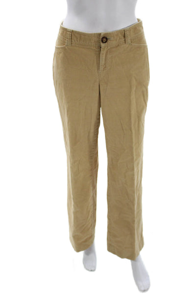 Lilly Pulitzer Womens Chino Pants Beige Button Closure 32 Inseam Size 6