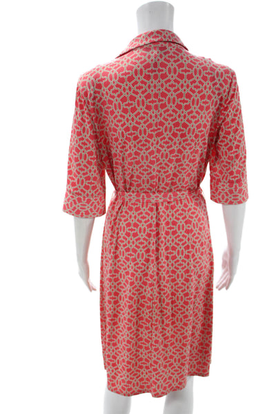 Laundry by Shelli Segal Womens Shirt Dress Pink Collared Half Sleeve Size 8