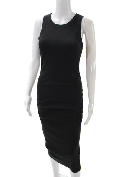 Michael Stars Womens Bodycon Sleeveless Black Cotton Midi Dress Size XS