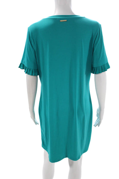 Michael Michael Kors Womens Green T-Shirt Dress Short Sleeve Round Neck Size M