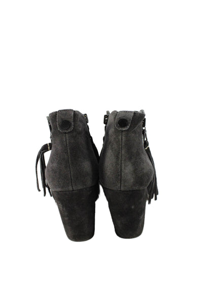 Rag & Bone Women's Suede Leather Block Heel Ankle Boots Gray Size 36