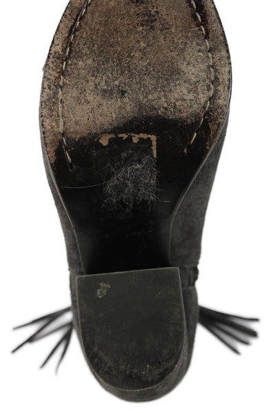 Rag & Bone Women's Suede Leather Block Heel Ankle Boots Gray Size 36