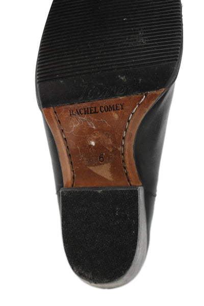 Rachel Comey Women's Round Toe Leather Block Heel Ankle Boots Black Size 6