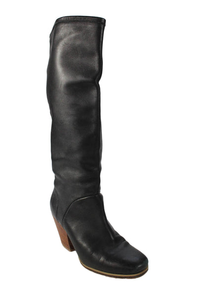 Rachel Comey Women's Block Heel Leather Knee High Boots Black Size 6