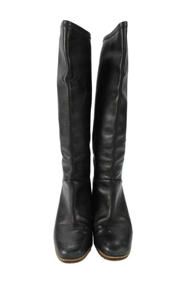 Rachel Comey Women's Block Heel Leather Knee High Boots Black Size 6