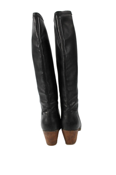 Rachel Comey Women's Block Heel Leather Knee High Boots Black Size 6