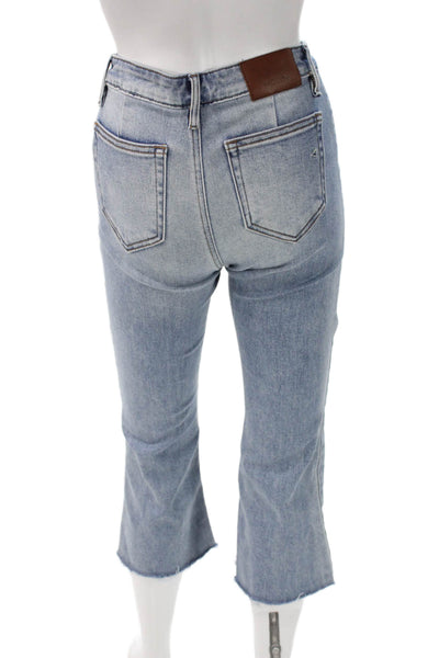Hidden Womens Cropped Mid-Rise Blue Cotton Jeans Button Size 25