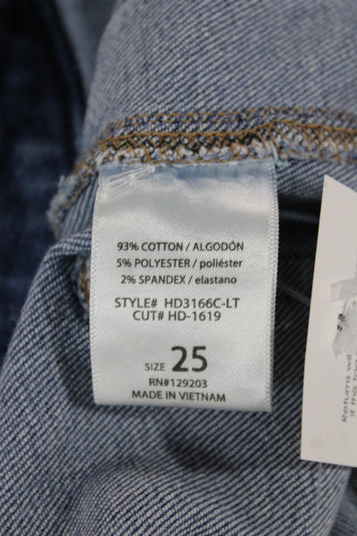 Hidden Womens Cropped Mid-Rise Blue Cotton Jeans Button Size 25