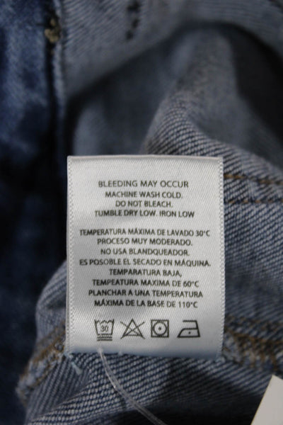 Hidden Womens Cropped Mid-Rise Blue Cotton Jeans Button Size 25