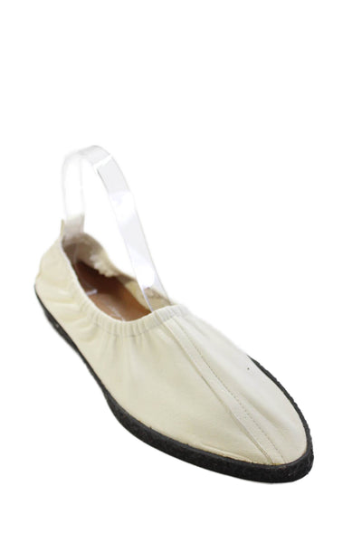 Raquel Allegra Womens Leather Pointed Toe Flats White Size 39 9