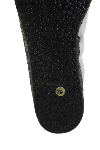 Raquel Allegra Womens Leather Pointed Toe Flats White Size 39 9