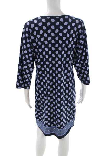 Michael Michael Kors Women Shift Dress Blue 3/4 Sleeve Geometric Size XS