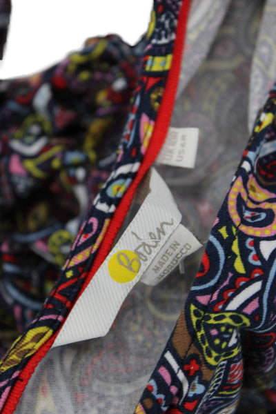 Boden Women Shift Dress Multicolor Paisley Short Sleeve Viscose Pullover Size 6