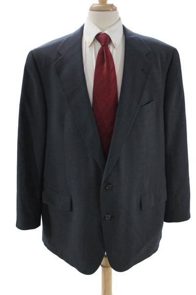 Polo University Club By Ralph Lauren Mens Wool Check Blazer Blue Button Size 48