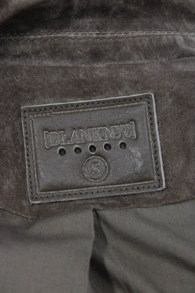 BLANKNYC Womens Biker Leather Jacket Brown Zip Closure Size S