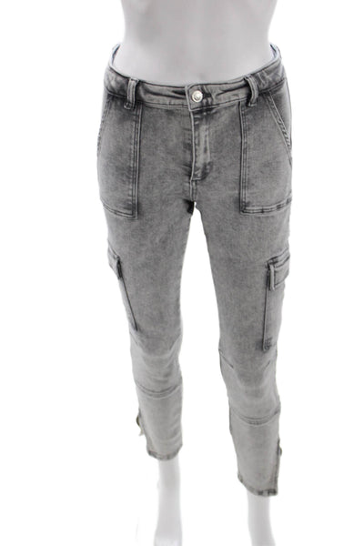 Allsaints Womens Skinny High Rise Gray Cotton Blend Jeans Size 26
