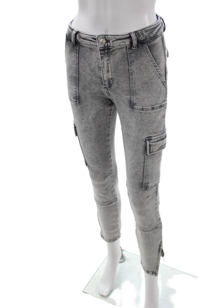 Allsaints Womens Skinny High Rise Gray Cotton Blend Jeans Size 26