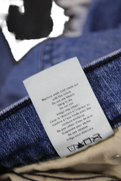 Rag & Bone Women Cropped Mid Rise Jeans Blue Cotton Button Fly 26in Size 25