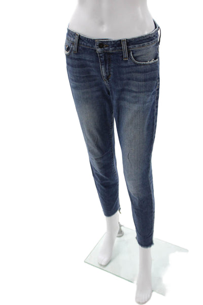 Joes Jeans Women Skinny Jeans Blue Cotton Mid Rise Size 27