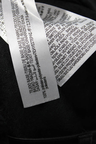 Zara Women Black Polyurethane Jeggings Button Closure Size M