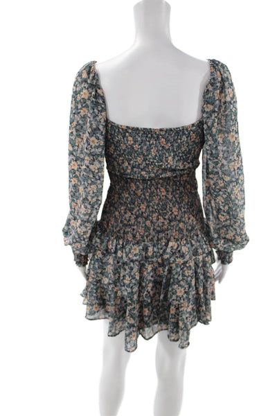 ASTR Womens Fit & Flare Multi Sweetheart Long Sleeve Dress Size M