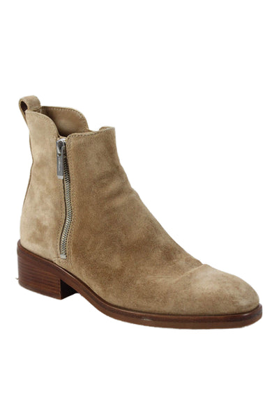 3.1 Phillip Lim Womens Suede Zip Up Ankle Boots Beige Size 37 7