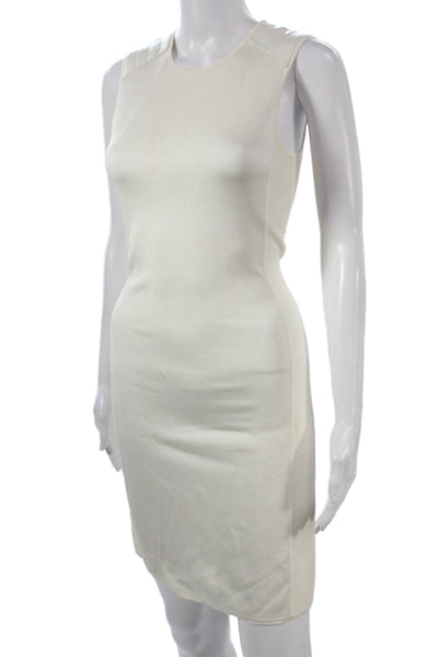 Ralph Lauren Women Sheath Dress Ivory Sleeveless Round Neck Viscose Size S