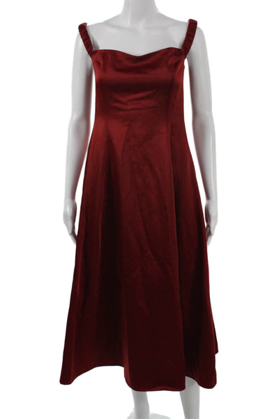 Gianni Bini Womens A-Line Midi Dress Red Sweetheart Sleeveless Size M